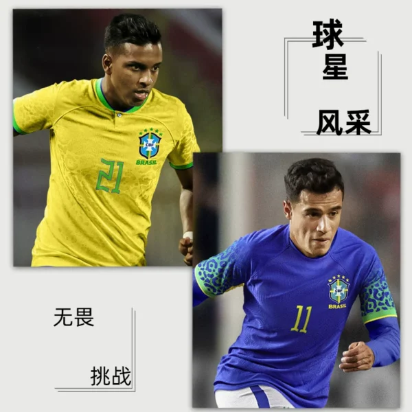 Brazil World Cup Jerseys Home and Away Neymar No. 10 Training Team Uniforms Children's Football Uniforms Men's and Women's Suits Customized - Image 3