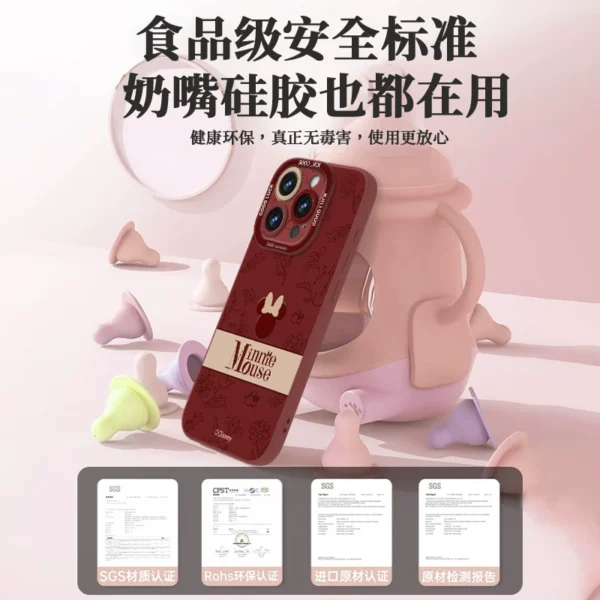 [Genuine Disney] Printed Minnie Red is suitable for Apple 17promax mobile phone case iphone17pro new 17air female 16e super hot 15plus all-inclusive ins style 14 anti-fall 13 sets - Image 2