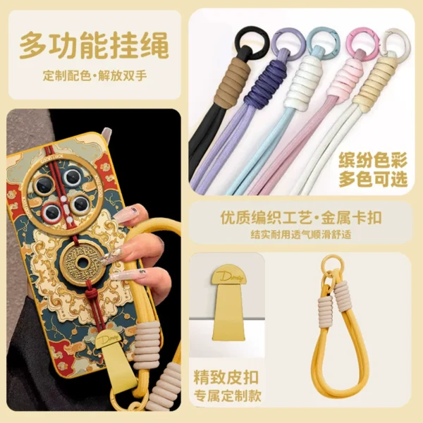 [Crossbody wrist lanyard] Retro mountain ghost spending money is suitable for Huawei mate80 mobile phone case mate80promax new mate70pro super hot mate50 light national style 60 silicone soft case - Image 4