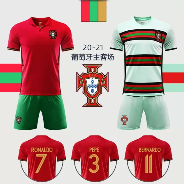 New Portugal Jersey No. 7 Ronaldo Football Suit Men's Customized Match Training Team Uniform Female Adult Children's Printed Number - Image 2