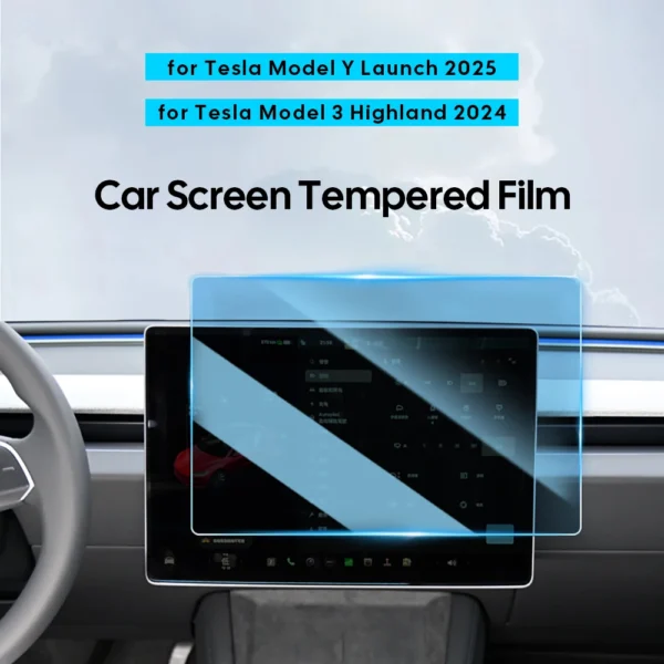 Tempered Glass Film Screen Protector for Tesla Model Y Juniper Launch 2025 Model 3 Highland 2024 Rear Row Center Control Touch - Image 2