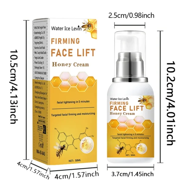 Honey Instant Face Lift & Firm Skin Cream Sustainable Face Lifting Reduces Fine Lines Gentle Moisturizing Care Cream - Image 3