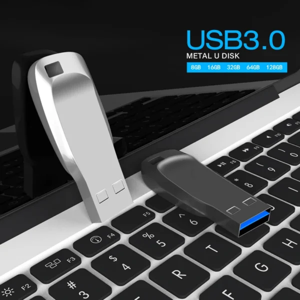 High-Speed Metal Rod USB Flash Drive 3.0 Pendrive - 128GB 64GB 32GB 16GB 8GB - Durable Free Stick Pen U Disk for Data Storage - Image 2