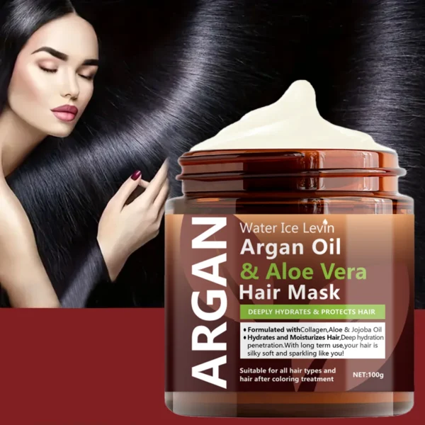 Argan Oil & Aloe Vera Hair Mask Collagen Keratin Treatment Hairs Conditioner Hair Essential Oil Nourishing for Dry Damaged - Image 1