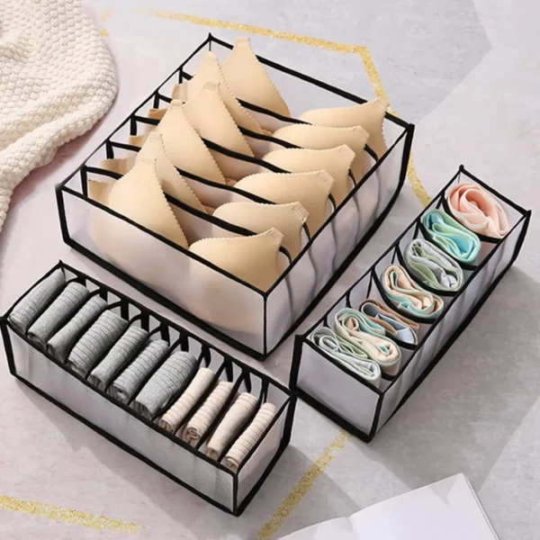1PC- Closet Organizer for Socks Home Separated Underwear Storage Box 7/9/11 Grids Jeans Bra Organizer Foldable Drawer Organizer - Image 3