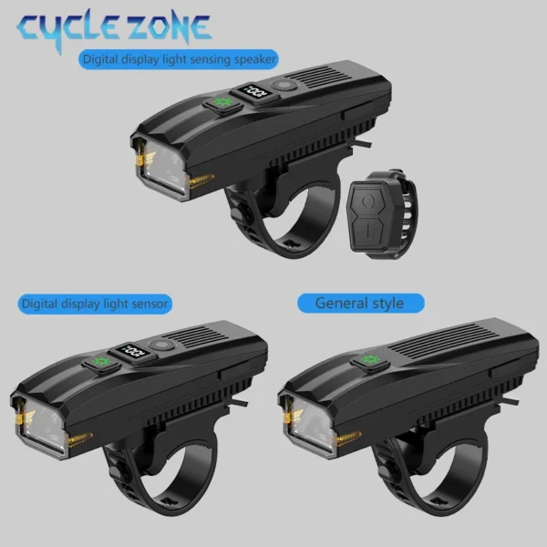 Smart Bicycle Front Light Rechargeable Bike Headlight with Horn Wireless Remote Control Bicycle Flashlight for Night Riding - Image 6