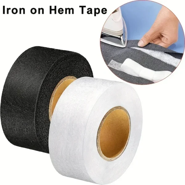 2roll Black White Double-sided Interlining Adhesive Fabric Clothes Iron On Hem Tape Interlining Web DIY Sewing Patchwork Acces - Image 1