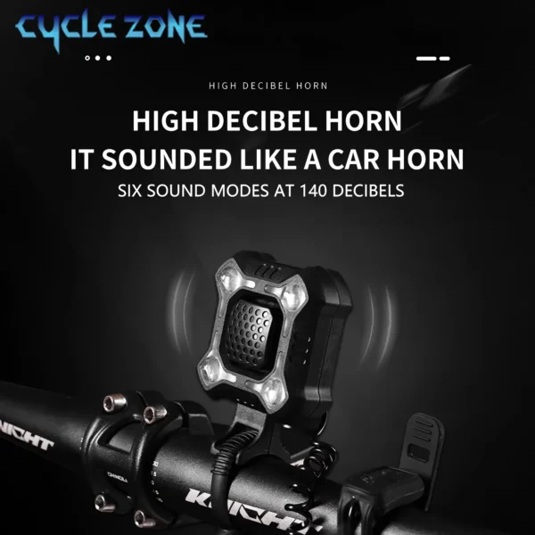 Rechargeable Bike Electronic Bell Loud Horn Warning Safety Electric Ring Bicycle Handlebar Light with Bell Cycling Accessories - Image 2