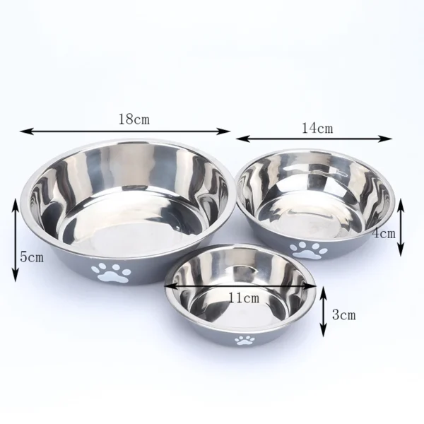 New stainless steel dog basin paw print pet supplies cat bowl dog bowl silicone anti-slip design pet drinking water feeding bowl - Image 6
