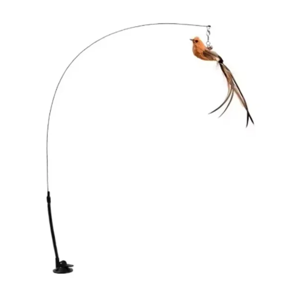 Cat toys cat self-sexy feather suction cup teasing cat stick with bell bird replacement head resistant to bite pet toys - Image 5