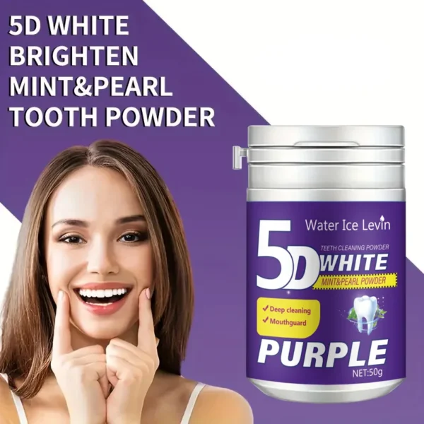 Simple Purple Brightening Powder - Conceals Stains, Non-Allergenic - Enamel-Safe Toothpaste Whitening Powder Suitable for Coffee, Tea, Food, Wine, and Tobacco Stains. - Image 2