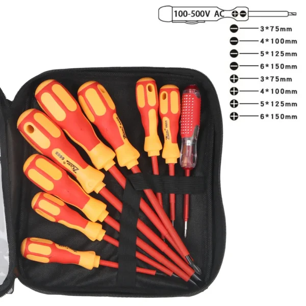 kf-S0b467b21db9d4f86bc20450e1d7a007eE Magnetic Screwdriver Screwdriver Set Insulated Phillips Slotted Bits Electrician For Electrician Hand Tools Multifunctional - Image 1