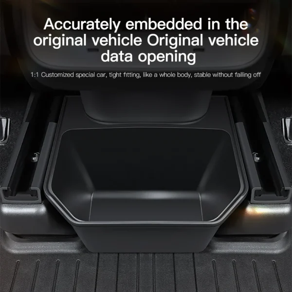 YZ For Tesla Model Y 2021-2025 Juniper Under Seat Storage Box Drawer Holder Car TPE Organizer Rear Seat Trash Can Accessories - Image 6