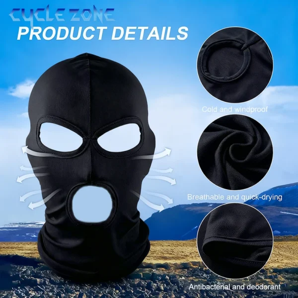 Balaclava 3 Hole Full Face Mask Ski Mask for Men Women Breathable Motorcycle Cycling Riding Sports Balaclava UV Protection Mask - Image 4