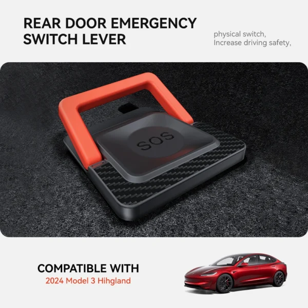 YZ For Tesla Model Y 2021-2025 Model 3 Y Highland Juniper Rear Door Emergencies Safety Pull Rope Emergency Handle Car Accessory - Image 3