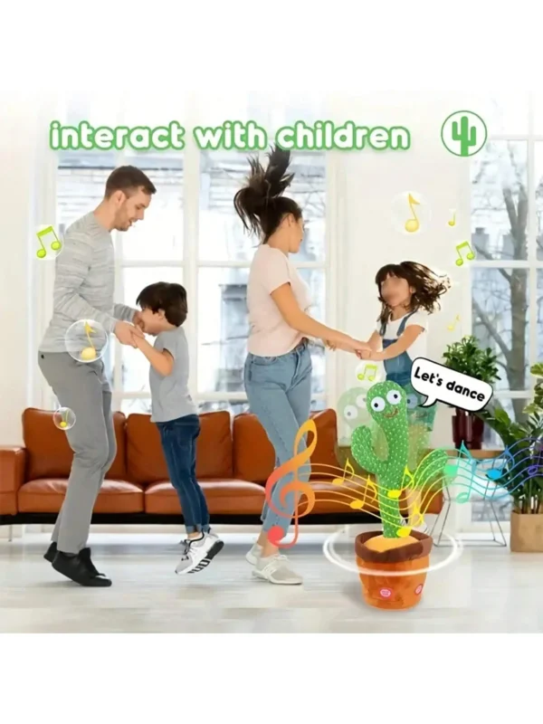 1pc-Dancing Talking Cactus Toys For Baby Boys And Girls, Singing Mimicking Recording Repeating What You Say Sunny Cactus Up Plus - Image 6