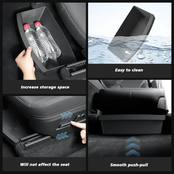 For Tesla New Model Y 2025 Launch Juniper Front Seats Under Seat drawer TPE Storage Box - Image 2
