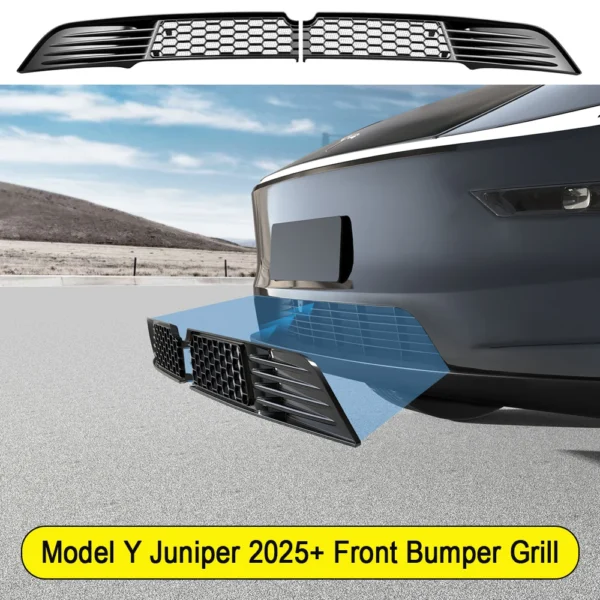 For Tesla Model Y 2025 2026 Juniper Lower Bumper Anti Insect Net Dust Proof Inner Vent Grille Cover Insect-proof Front Cover - Image 2