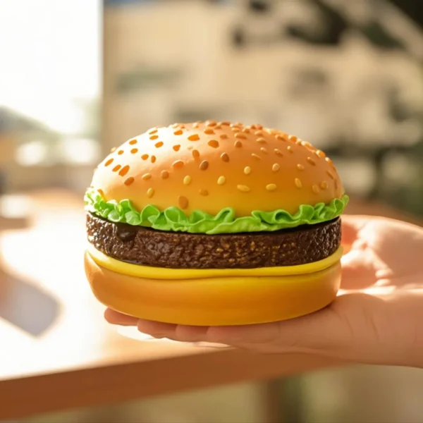Creative Cute Hamburger Ashtray Home Dust Proof Ashtray Living Room Office Desktop Decoration Ornament for Father's Gift - Image 6