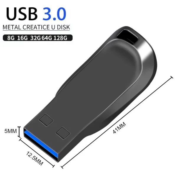 High-Speed Metal Rod USB Flash Drive 3.0 Pendrive - 128GB 64GB 32GB 16GB 8GB - Durable Free Stick Pen U Disk for Data Storage - Image 5