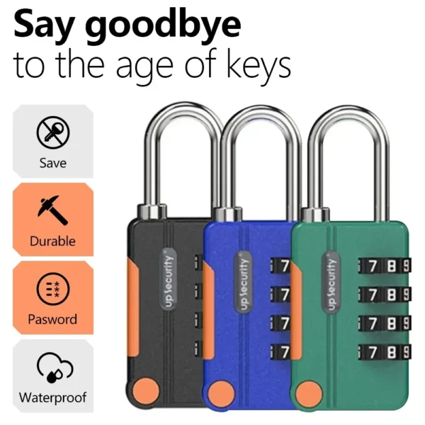 Keyless 4-Digit Combination Padlock for Travel Lightweight Backpack Shackle Luggage Lock Sports Fitness Outdoor Use - Image 2