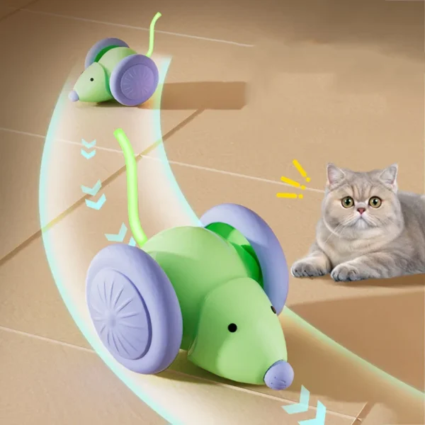 Hot Electric Mouse Car Interactive Cat Toy Rechargeable Automatic Kitten Toy Intelligent Obstacle Avoidance Cat Toy - Image 3