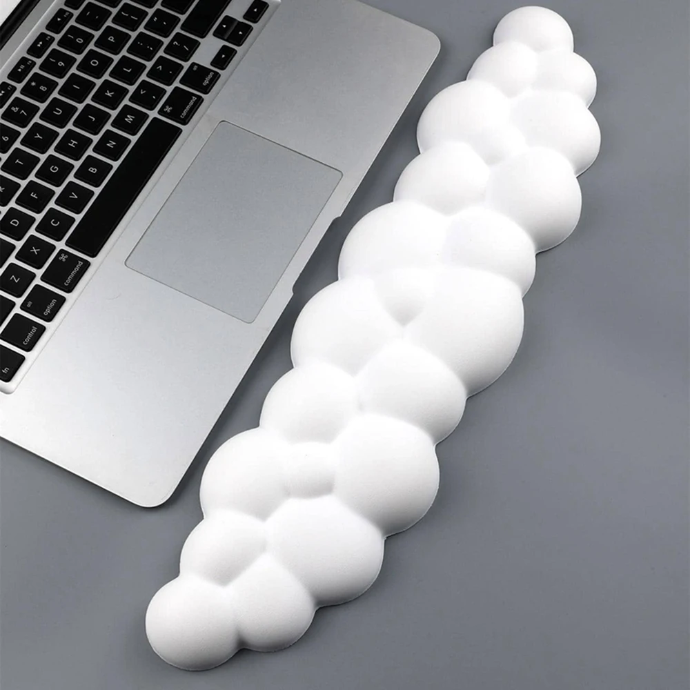 kf-S125c9768052e4888a1fb478d361cefa8E Cloud Shape Wrist Rest Pad Soft PU Bottom Material Memory Foam Anti-Slip Rubber Base Office Keyboard Mouse Support Wrist Pad - Image 1