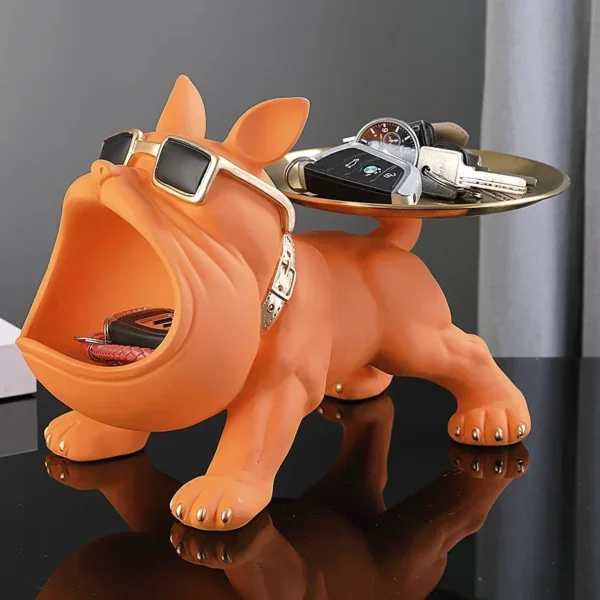 Resin Dog Statue Bulldog Statue Storage Tray Animal Decoration Resin Craft Art Sculpture Statue Dog Sculpture Home Decoration - Image 3