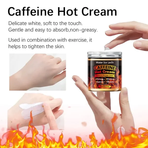 60g Caffeine Hot Massage Cream - Deeply Nourishing and Firming Moisturizer for Face and Body, Ideal for Post-Workout, Enhances Moisturizing System, Moisturizing Cream - Image 5