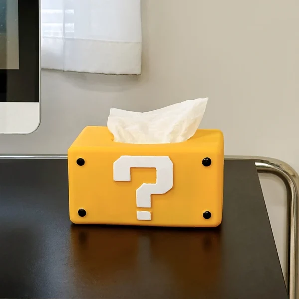 Miniso Creative Mario Tissue Box Home Living Room Ornament Dining Table Cute Interesting Question Mark Paper Box ﻿ - Image 3