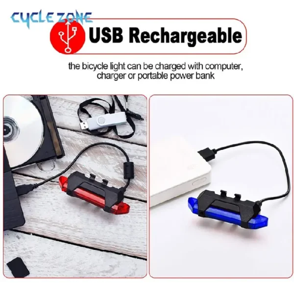 Bicycle Taillight USB Rechargeable MTB Road Mountain Bike Safety Warning Tail Light LED Bike Flashing Rear Lamp for Night Riding - Image 2