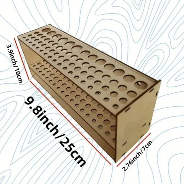 67-Slot Premium Wooden Brush Double-layer Holder Durable Artist Desk Organizer Pencil Paint Brushes Storage Art Craft - Image 6
