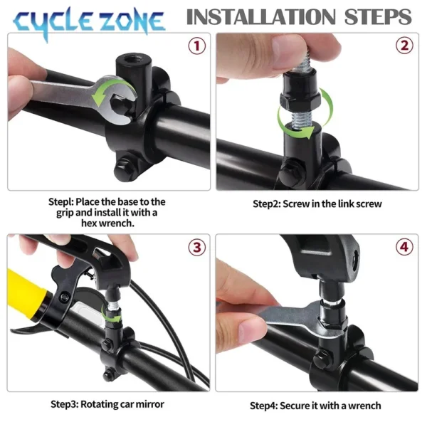 Bicycle Rear View Mirror 360° Adjustable Bike Handlebar Rearview Mirrors Clear Wide Range Back Sight MTB Cycling Accessories - Image 5