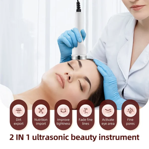 Ultrasound Skin Care Beauty Machine High Frequency Face Eye Massager Face Lifting Facial Clean SPA Ultrasonic Beauty Device - Image 2
