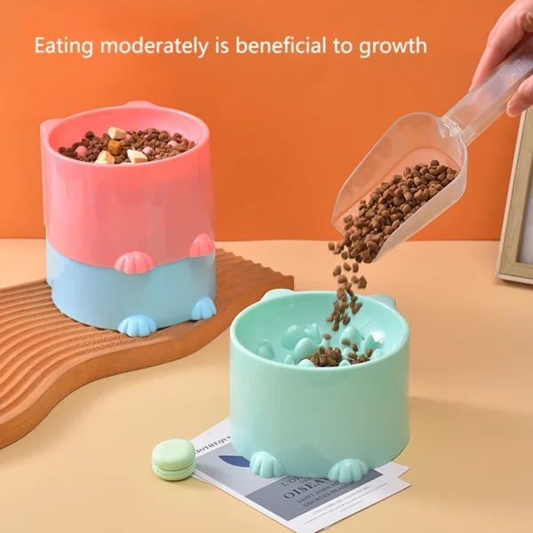 New anti-choking and high-neck protection cat bowl slow-food bowl cat dog feeder anti-overturn cat slow-food bowl pet supplies - Image 3