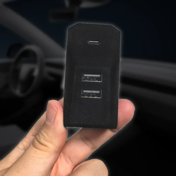 Glovebox USB Hub For Tesla New Model Y Launch Juniper 2025 Model 3 Highland 2024 Type-C Port Splitter Docking Station Data - Image 2