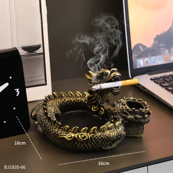 Creative Panlong Ashtray Series Decoration Living Room Office Desktop Decoration Retro Home Multi-Functional Gift for Boyfriend - Image 3