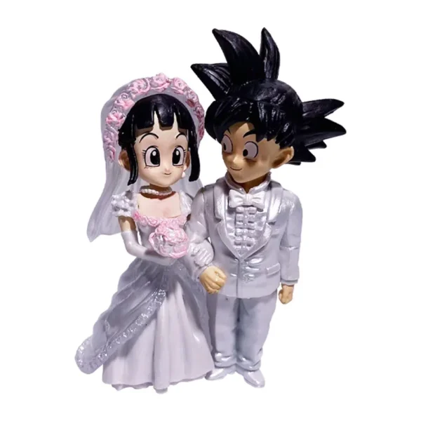 9cm Dragon Ball Anime Figure Son Goku Figures Wedding Goku Chichi Mariage Figurine Scene Statue Q Version Pvc Model Doll Toys - Image 6