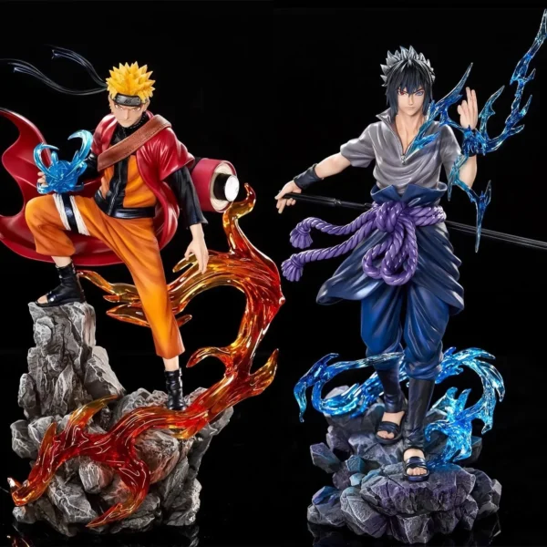 23cm Naruto Anime Figure Uzumaki Naruto Uchiha Sasuke Action Model Pvc Statue Desktop Ornament Collection Toys Gift - Image 2