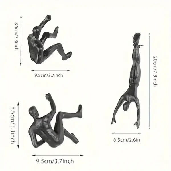 Retro Climbing Man Series Statue Wall Decoration Unique Touch Creative Climbing Statue Pendant Party Decoration - Image 3
