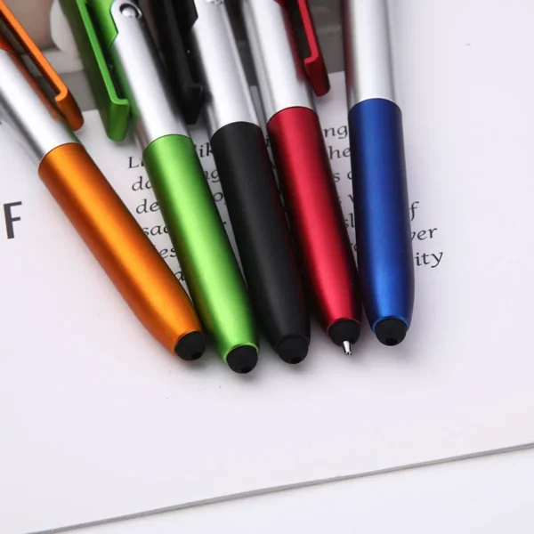 4-in-1 All-in-One Multifunction Pen: Stylus, Ballpoint Pen, LED Light, and Phone Stand for Office & School - Image 2