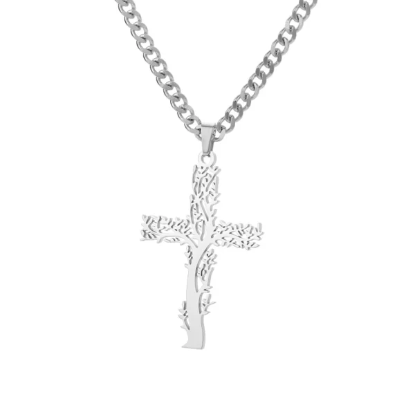 Stainless Steel Cross Necklace For Women Gold Color Chain Cross Pendant Necklaces Retro Religion Jewelry Gift bijoux femme - Image 5