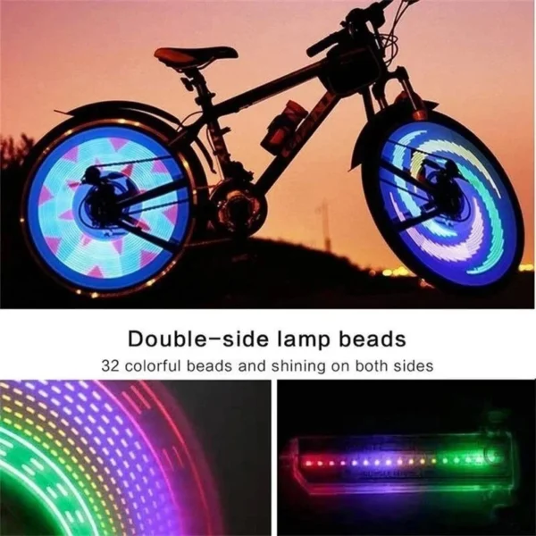 Bike Wheel Light Bicycle Spoke Light Safety Tire Light 30 Different Patterns Change Without Battery Waterproof Bike Accessories - Image 3