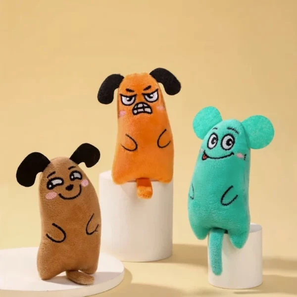 Cartoon cat and dog shaped toys, bite-resistant puppy plush dolls cat self-entertainment teeth grinding and cleaning interactiv - Image 7