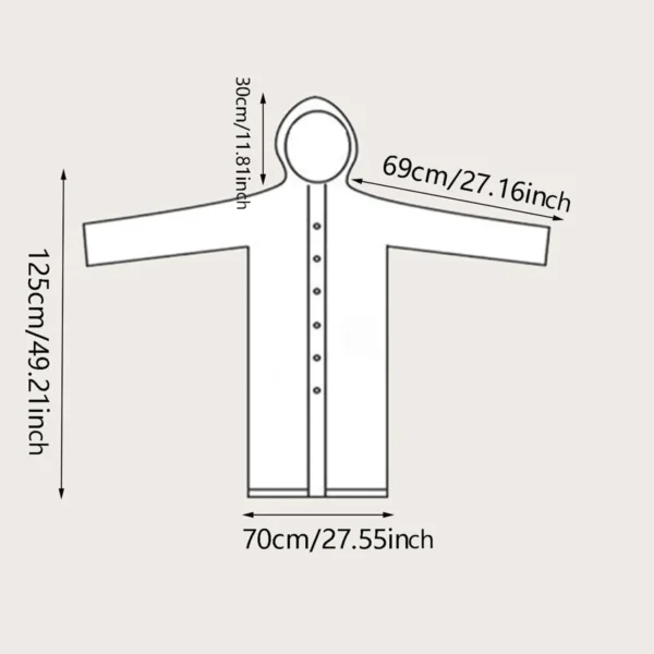 1pc - Outdoor lightweight one-piece long raincoat with thickened multi-functional windbreaker raincoat - Image 3