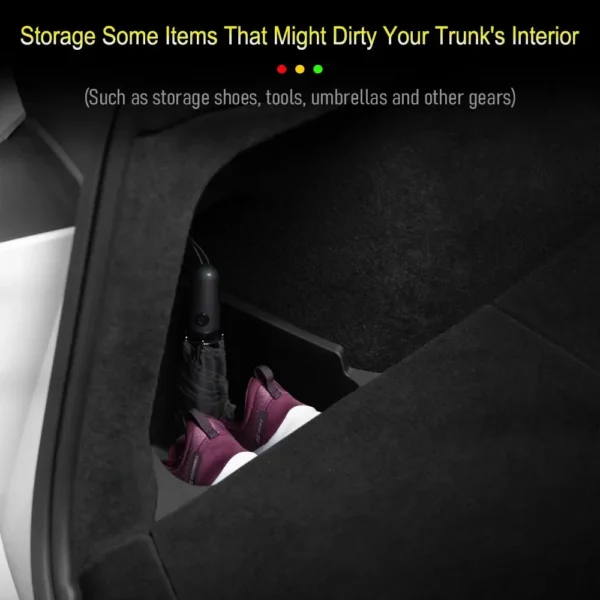 Tesmayx Car Trunk Side Storage Box For Tesla Model Y Juniper 2025 2026 Flocking TPE Cover Mat Partition Board Stowing Space - Image 6