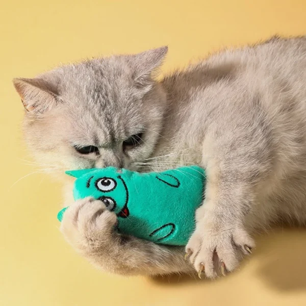 Cartoon cat and dog shaped toys, bite-resistant puppy plush dolls cat self-entertainment teeth grinding and cleaning interactiv - Image 2