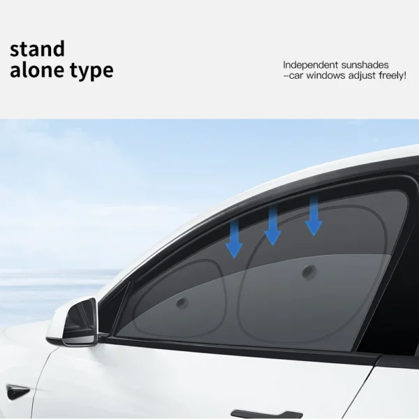 YZ For Tesla Model 3 Y Highland Juniper 2021-2025 Car Side Window Sunshade with Suction Cups Front Rear Windshield Privacy - Image 6