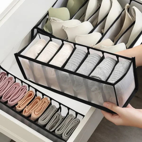 1PC- Closet Organizer for Socks Home Separated Underwear Storage Box 7/9/11 Grids Jeans Bra Organizer Foldable Drawer Organizer - Image 2
