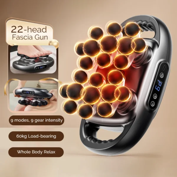 kf-S24e9195a3ae048578b47a25cd5afdef8b 22-Head Fascia Gun High-Frequency Vibration Body Massage Gun Back and Waist Massager Neck Shoulder Massager Muscle masajeador - Image 1